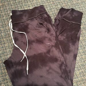 EUC WOMENS VS PINK BLACK/GRAY TIE DYE JOGGER SWEATS SIZE LARGE